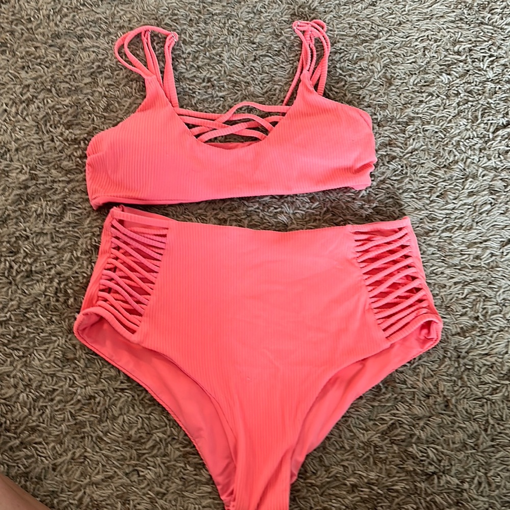 Orange high waisted bikini